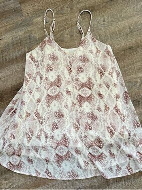 Hem & Thread Dusty Pink Snake-Print Spaghetti Strap Dress
